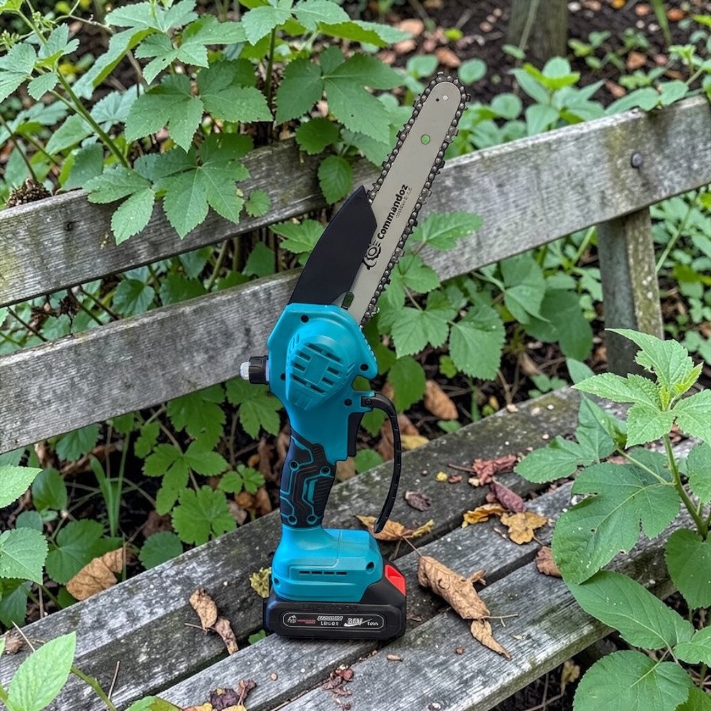 Акумуляторна ланцюгова пила з шинами 24 см і 18,5 см – автоматична подача масла, ідеальна для обрізання дерев і невеликих дров - Зображення 6