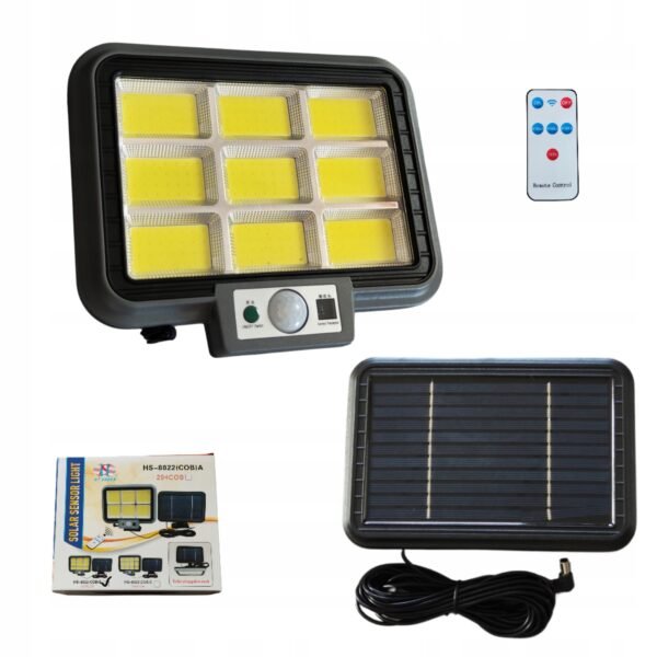 Сонячна LED-лампа 300W з датчиком руху та сутінків