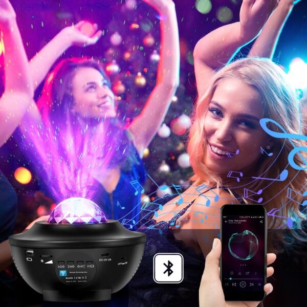 Проєктор Зірок LED з Bluetooth-динаміком і Пультом – Ідеальний для Спальні, Вітальні та як Подарунок - Зображення 4