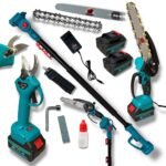 Акумуляторний набір 3в1 48VF: Ланцюгова пилка + Секатор + Телескопічна штанга з 2 акумуляторами