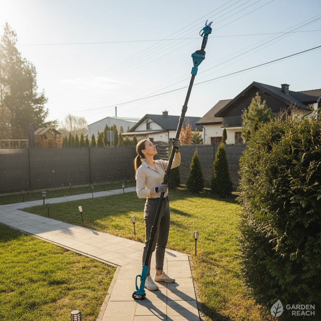 Акумуляторний набір 3в1 88VF: Ланцюгова пилка + Секатор + Телескопічна штанга з 2 акумуляторами - Зображення 10