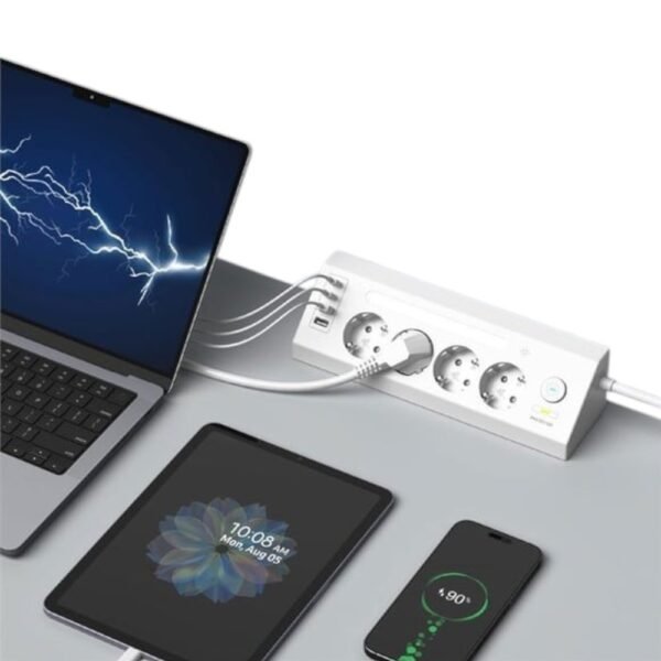 MORRE M411: кутовий подовжувач 3680Вт 4xAC + 4xUSB, нічник - Зображення 6