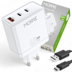 MORRE M303 GaN 65W — зарядний пристрій 2×USB-C + USB-A