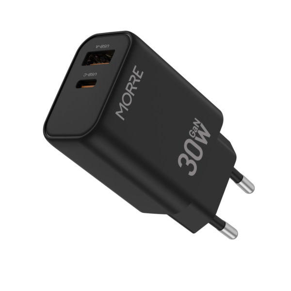 MORRE M301 GaN 30W — зарядний пристрій USB-C+USB-A - Зображення 3