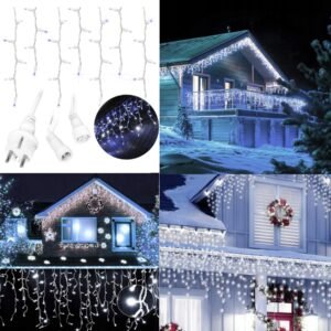 Світлодіодні гірлянди-бахрома LED 23 м (500 LED) / 30 м (600 LED) з ефектом FLASH IP44 – вуличні гірлянди на будинок, балкон і сад