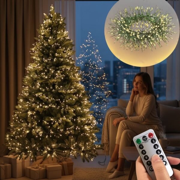 Гірлянда Мішура LED 30м 1000 LED – теплий білий / flash