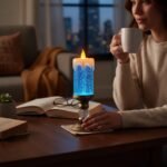 Свічка LED з блискітками 23,5 см – декоративна новорічна свічка USB/AAA