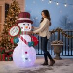 Надувний Сніговик 180 см з LED RGB підсвіткою – Вулична Новорічна Декорація