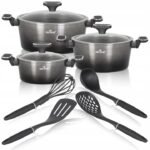 Набір каструль ZILNER ZL-8595 з мармуровим покриттям, 7 елементів, індукція