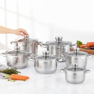 Набір каструль з нержавіючої сталі ZILNER ZL-8123, 12 предметів, індукція