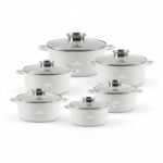 Набір каструль ZILNER ZL-8573 12 предметів для індукції, мармур