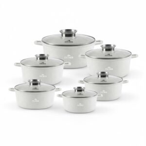 Набір каструль ZILNER ZL-8573 12 предметів для індукції, мармур