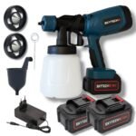 Акумуляторний фарбопульт SKYTECH 96VF з 2 акумуляторами, електричний краскопульт для фарби, лаку, стін, дерева та меблів