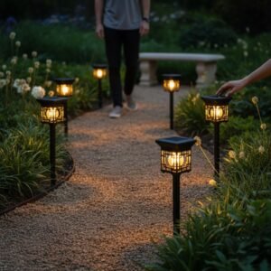 Сонячні садові світильники (комплект 2 шт) – LED світильники для доріжок, саду та фасаду будинку