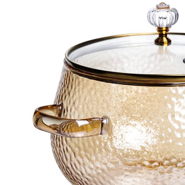Каструля з боросилікатного скла Pumpkin Pot 2,5 л – термостійка скляна каструля з кришкою - Зображення 3